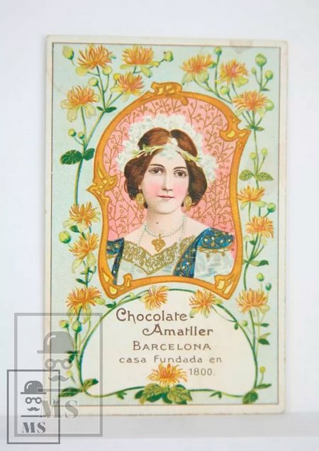 Cromos Litografiados de Gaspar Camps Modernismo Principios 1900 - Mujeres Modernistas y Motivos Florales