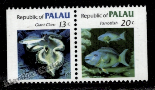 Palau 1984 Yvert. 42a-43a Definitive Set, Fauna Marina (II) - From Booklet - MNH 