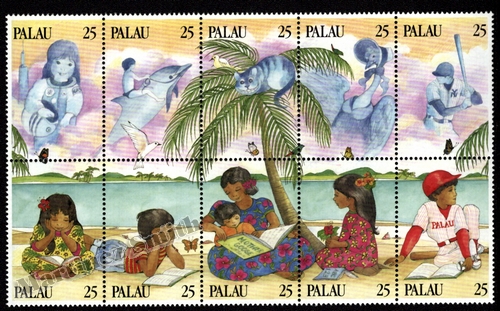 Palau 1989 Yv. 268-77 Any del Jove Lector - Tira Completa - MNH