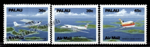 Palau 1991 Yv. Poste Aerienne 18-20, Appareils en Vol - MNH