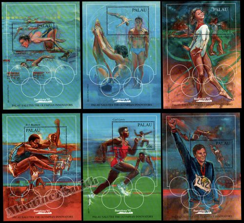 Palau 1992 Yv. BF-13-18, Barcelona '92, Olympic Games - Miniature Sheet - MNH