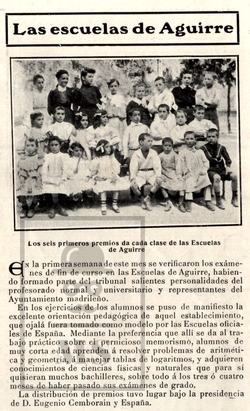 Recorte Artículo Prensa 1906 Nuevo Mundo Cuartilla - Las Escuelas de Aguirre, Madrid