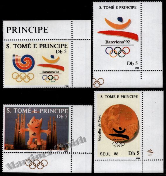 Santo Tomé y Príncipe 1988 Yvert 931Q-31T, Juegos Olímpicos de Verano, Barcelona 1992 - MNH