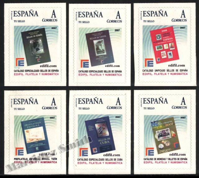 España 2007 Sellos Personalizados "Tu Sello" Edifil 3-8, Catálogos Especializados Filatelia - Adhesivos - Nuevo