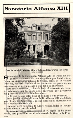 [cl_nm655_5] Retall de Premsa 1906 Nuevo Mundo Quartilla - Sanatori Alfons XIII, París - Tuberculosi