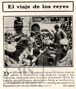 [cl_nm655_7] Recorte Artículo Prensa 1906 Nuevo Mundo Cuartilla - El Viaje de los Reyes, Alfonso XIII,  Soria