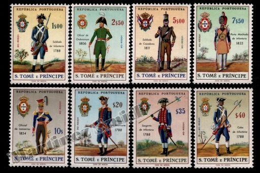 [st_391-98_xs] Santo Tomé y Príncipe 1965 Yvert 391-98, Uniformes Militares - MNH