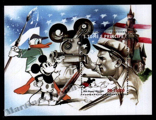[st_hb189_clrj] Santo Tomé y Príncipe 2001 Yvert BF 189, Cine, Walt Disney - MNH