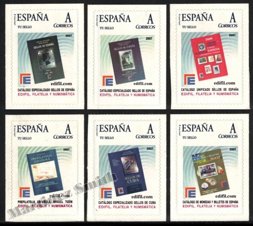 [es_edpe_3-8_stk] España 2007 Sellos Personalizados "Tu Sello" Edifil 3-8, Catálogos Especializados Filatelia - Adhesivos - Nuevo