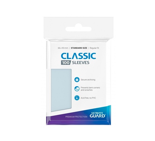 [UGD010001] Fundas Classic Sleeves tamaño estándar transparente 66x93mm