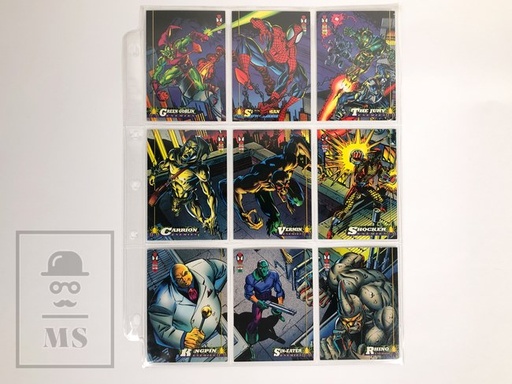 [A1-12_201124_SM_46-54] Conjunto de Cartas/ Trading Card Spider-Man Marvel Puzzle Enemigos 46 al 54 Fleer Corp. 1994