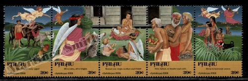 Palau 1991 Yv. 440-44, Christmas - Full Strip - MNH